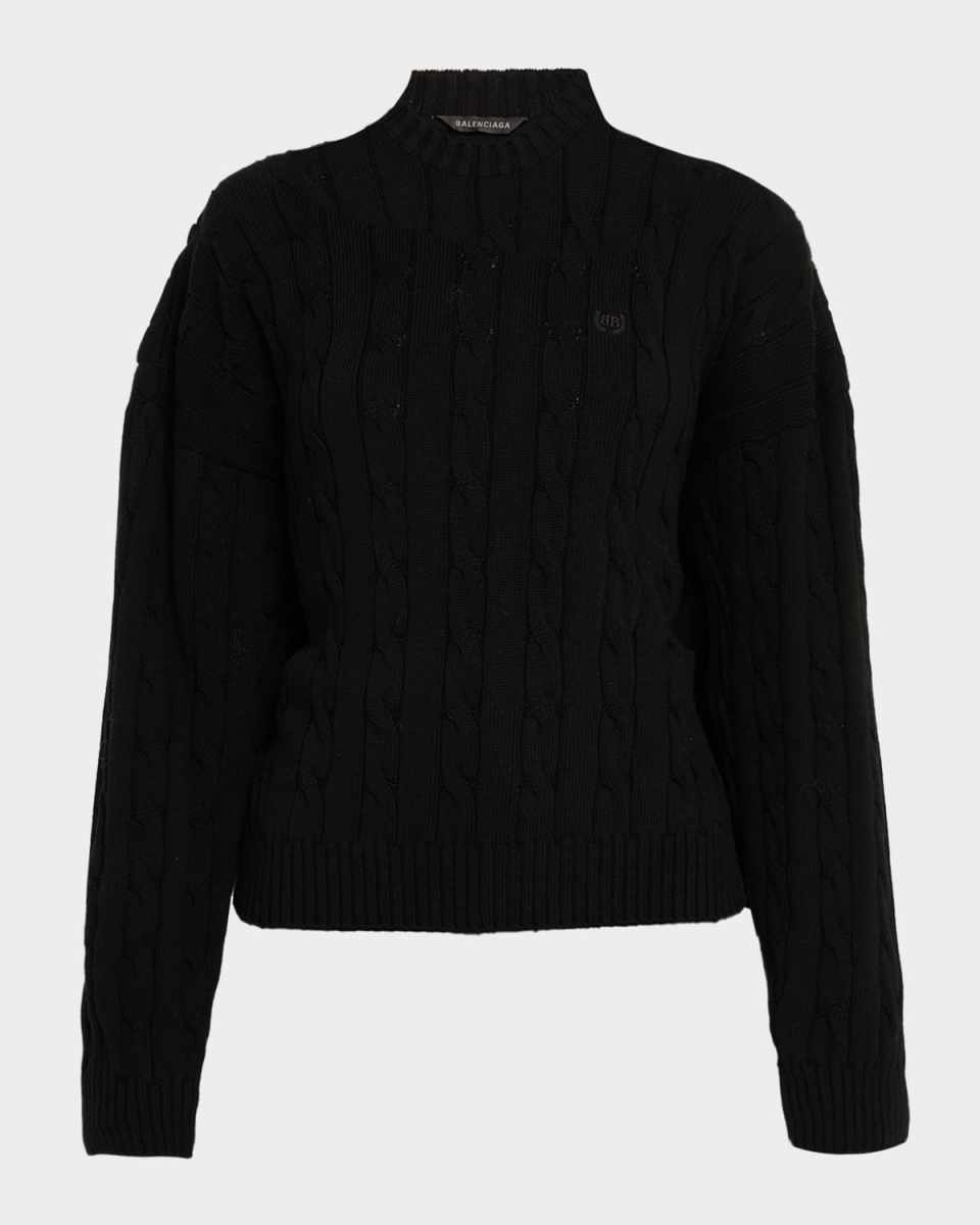 Cable-Knit Crewneck Sweater